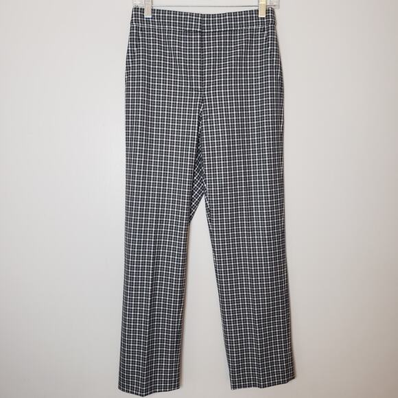 New J. Crew Straight Leg Pant in Black & White Check Plaid Size 4 - Picture 2 of 9